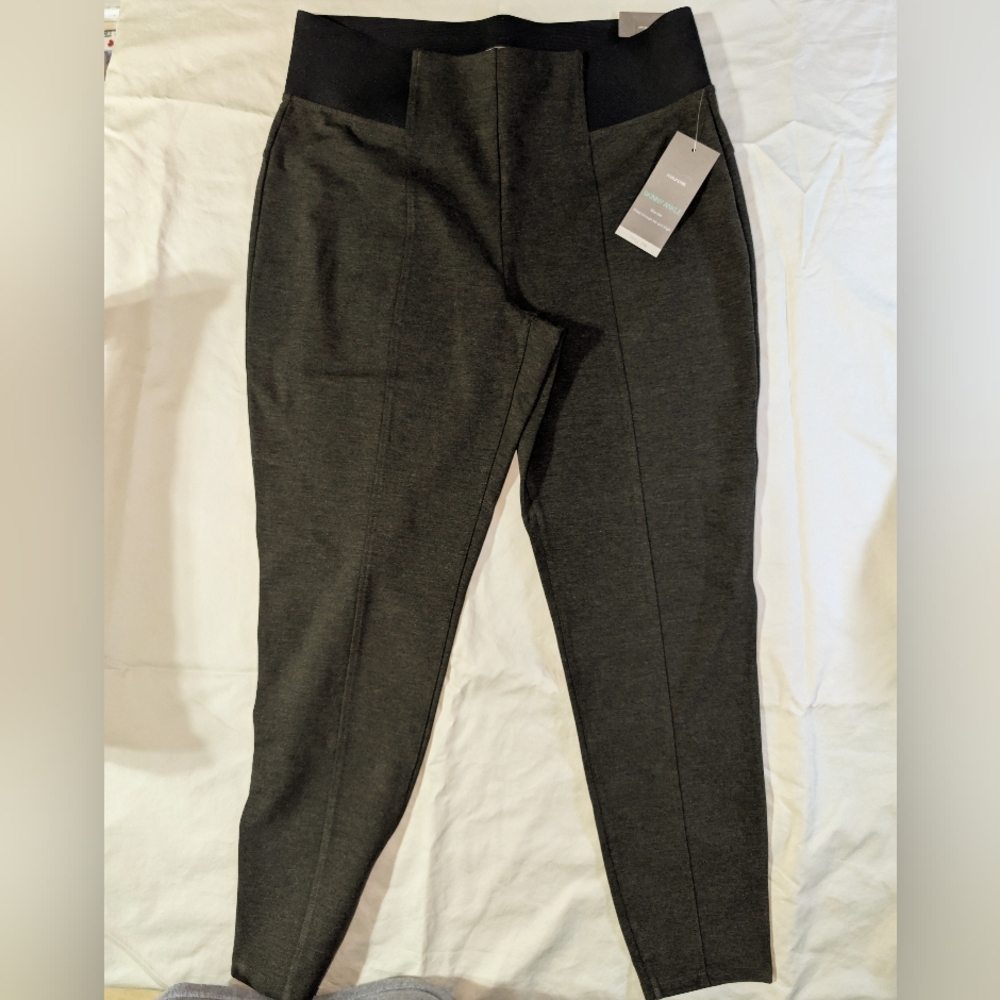NWT Maurices mid rise pull on pants XL skinny ankle olive green stretchy